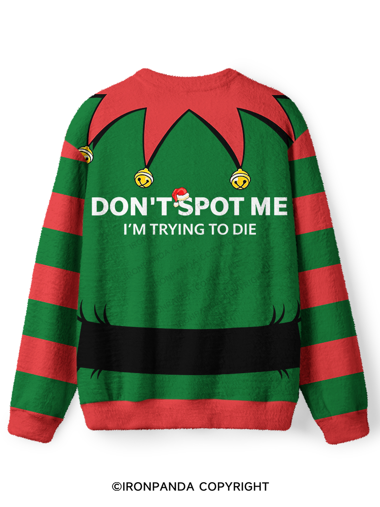 Christmas Elf Ugly Fuzzy Fleece Sweater