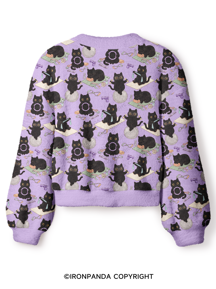 CAT HOME WORKOUT DIARY Ugly Cardigan Sweater