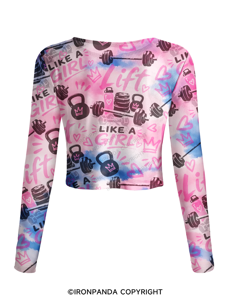 Lift Like a Girl Mesh Long Sleeve Top