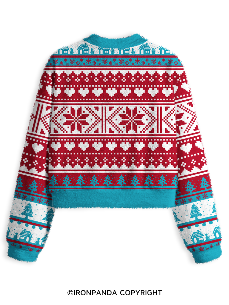 No Lift No Gift Fuzzy Fleece Crop Sweater