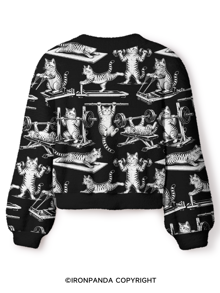 Fitness Cute Cat Crop Ugly Cardigan Sweater