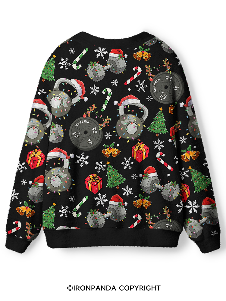Kettlebell Christmas Ugly Cardigan Sweater