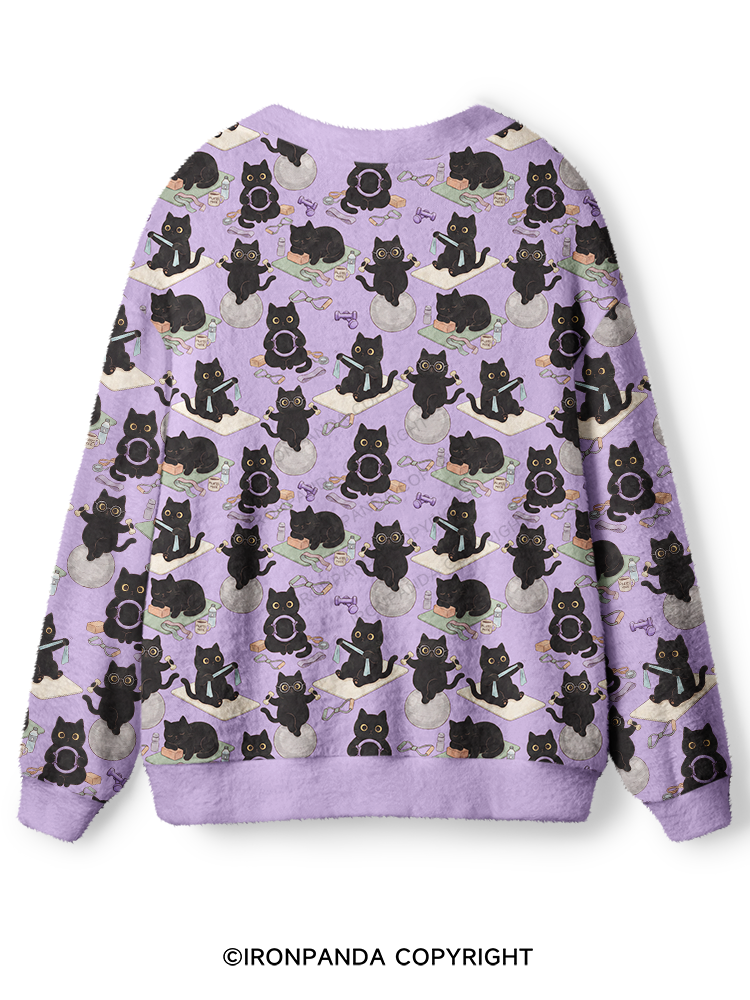 CAT HOME WORKOUT DIARY Ugly Cardigan Sweater