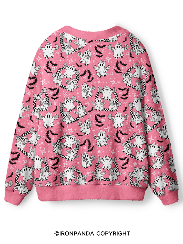 GHOST LIFTING SQUAD Ugly Cardigan Sweater