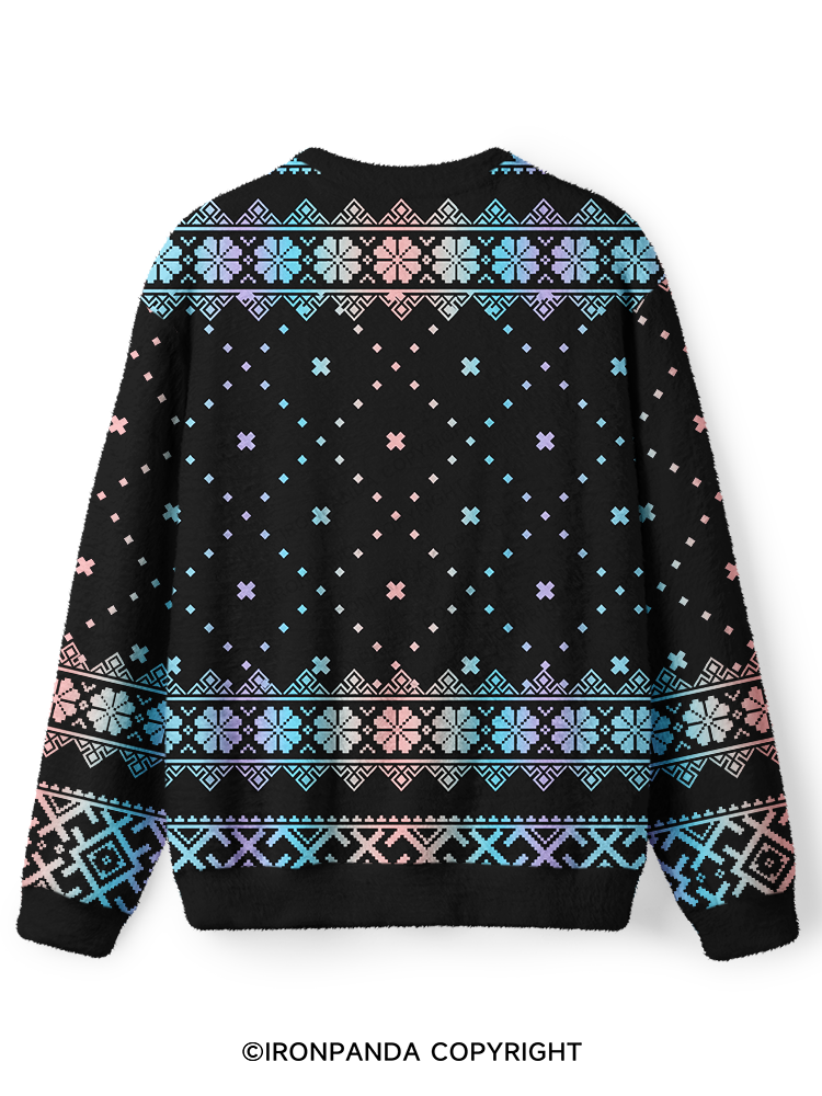 HAVE THE DAY YOU DESERVE SKULL Ugly Fuzzy Fleece Sweater