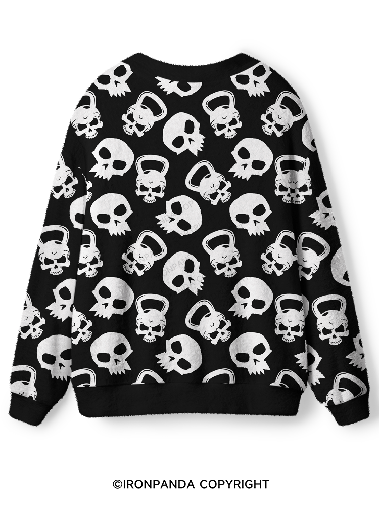 DARK SKULL KETTLEBELL Ugly Cardigan Sweater