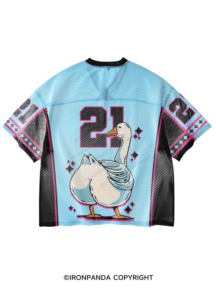 Silly Goose With A Caboose V-Neck Open Hole Mesh Top