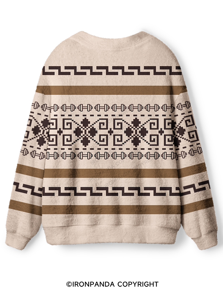 American Navajo Style Fitness Dumbbell Ugly Cardigan Sweater