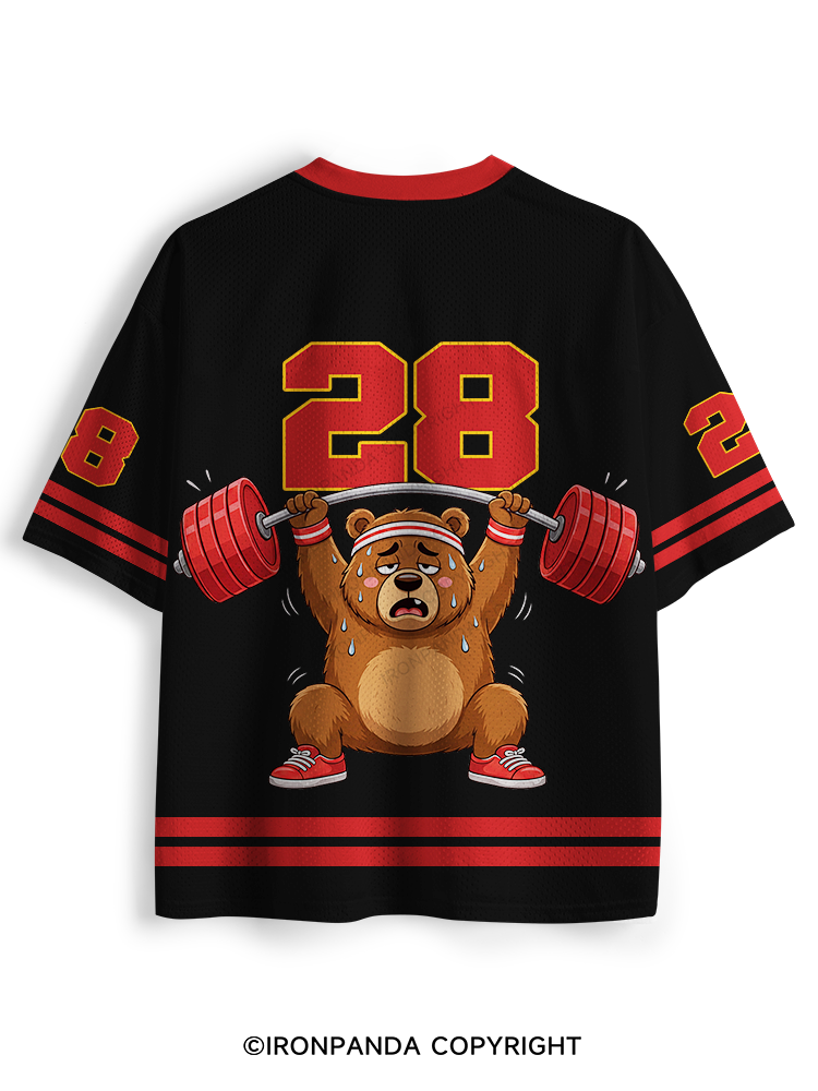 Funny Bear Workout Bearly In Shape Mesh Jersey