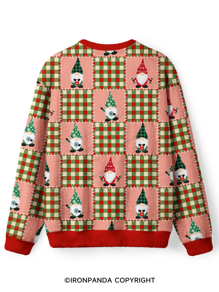 Christmas Elf GYM  Ugly Fuzzy Fleece Sweater
