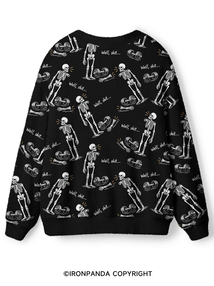 Well Shit Skeleton Ugly Cardigan Sweater