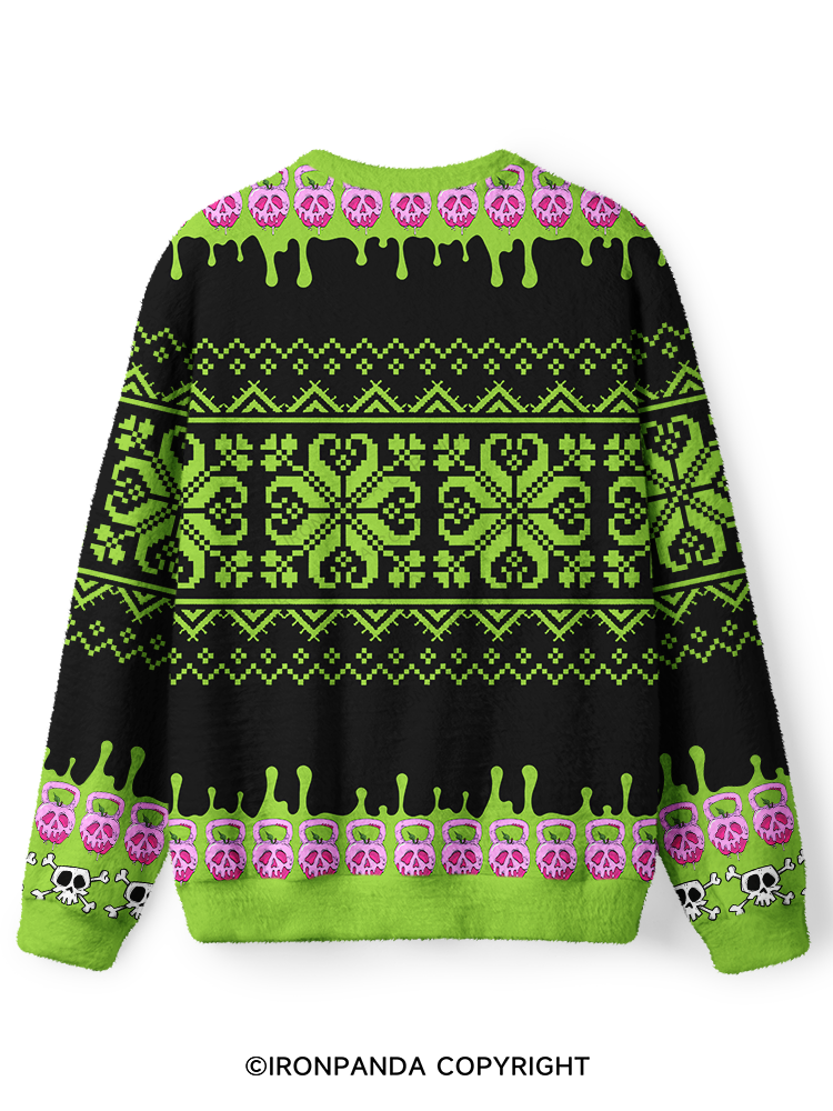 Apple kettlebell Ugly Fuzzy Fleece Sweater