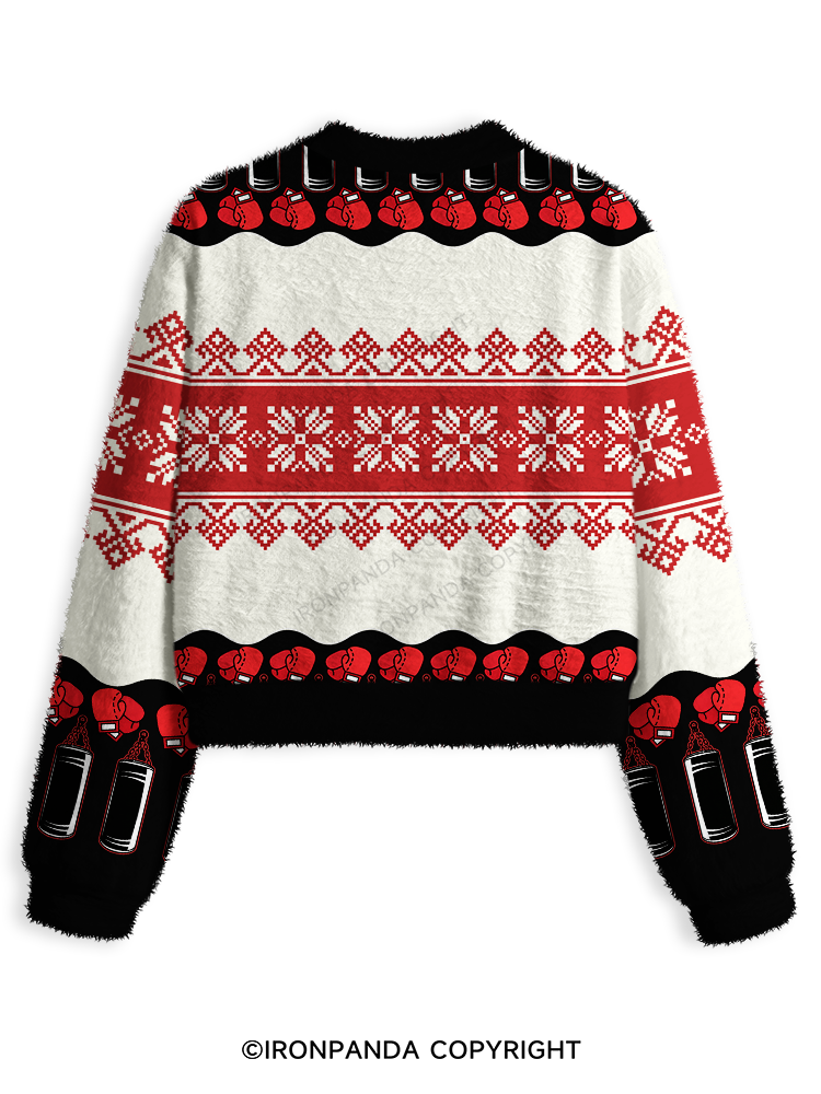 Tall Enough For Your Shins Fuzzy Fleece Crop Sweater
