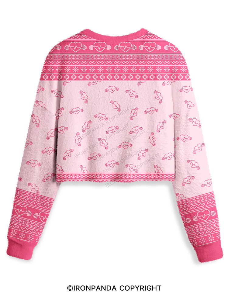 AUDIOBOOKS AND HOT GIRL LIFTS HEART Crop Ugly Sweater