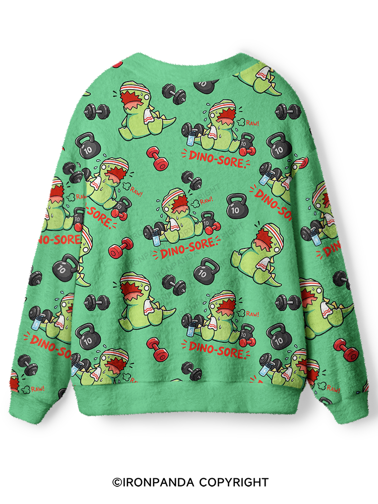 DINO-SORE GYM Ugly Cardigan Sweater
