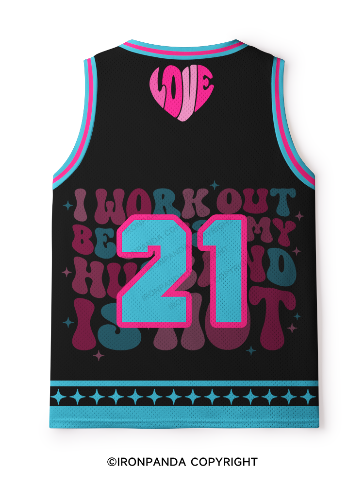 I Work Out Because My Husband is Hot Mesh Tank Top
