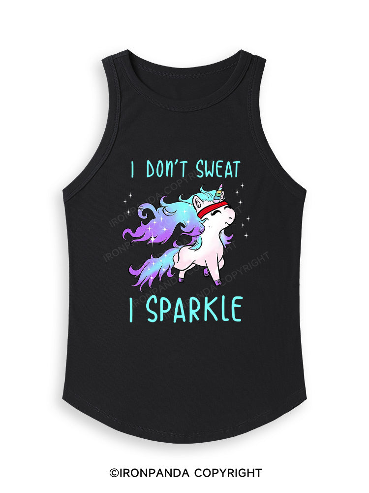 I DON'T SWEAT I SPARKLE Fitted Tank Top