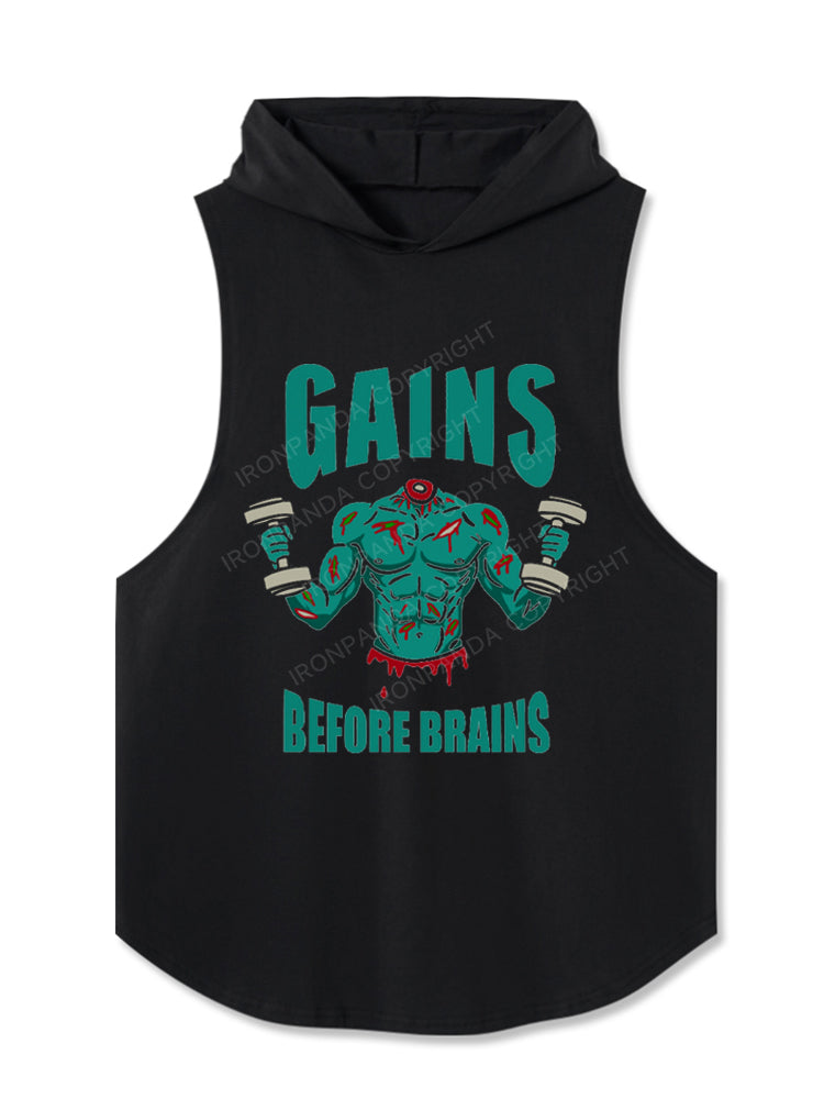Gains Before Brains Hooded Tank