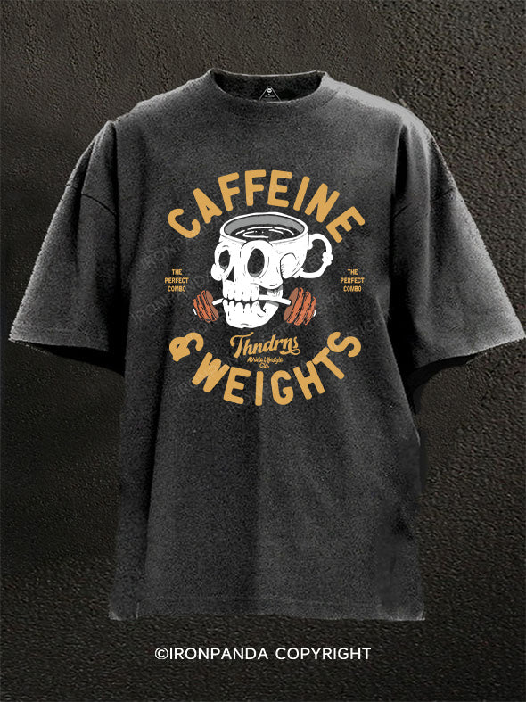caffeine weights Washed Gym Shirt