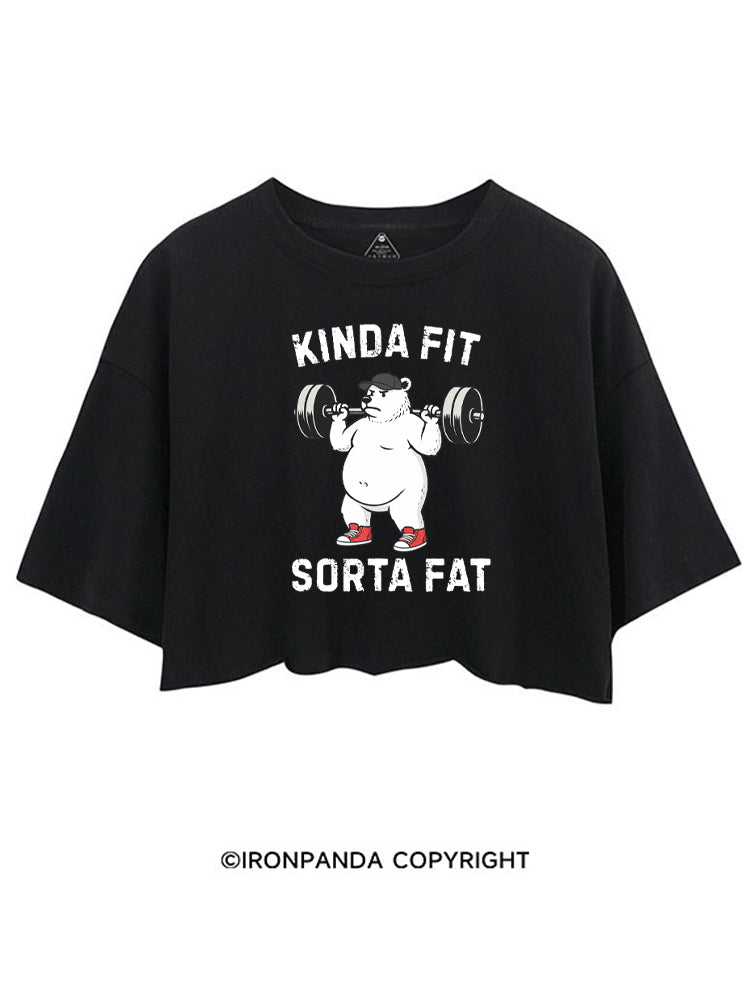 KINDA FIT, SORTA FAT WEIGHTLIFTING GYM CROP TOPS