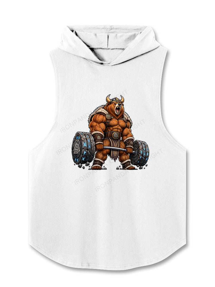 Viking Bear Heavy Lifting Gym Motivation Hooded Tank