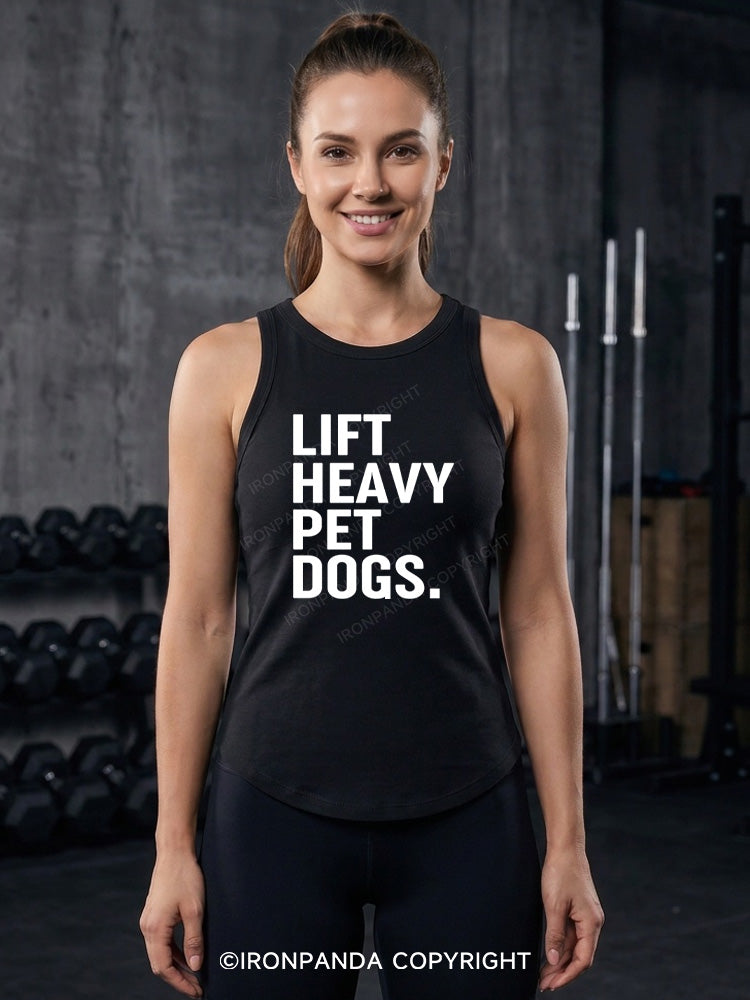 LIFT HEAVY PET DOGS Fitted Tank Top