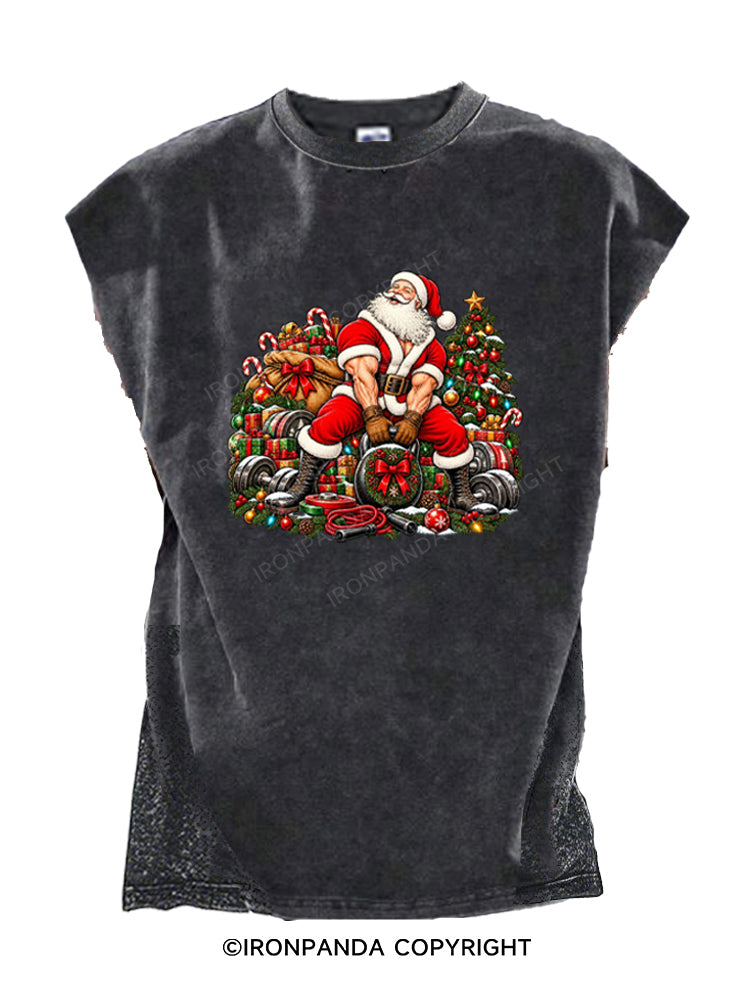 Muscular Santa Kettlebell Cut Off Tank