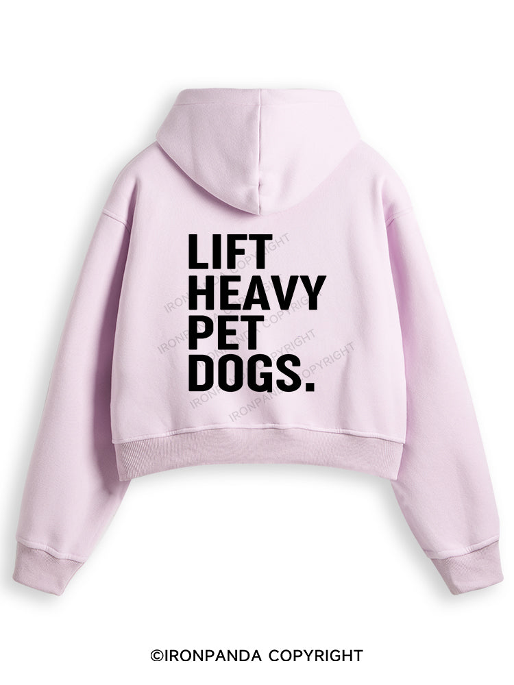 LIFT HEAVY PET DOGS Fleece Crop Zip Up Hoodie