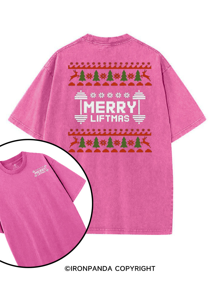 MERRY LIFTMAS CHRISTMAS GYM HUMOR printed Gym Shirt