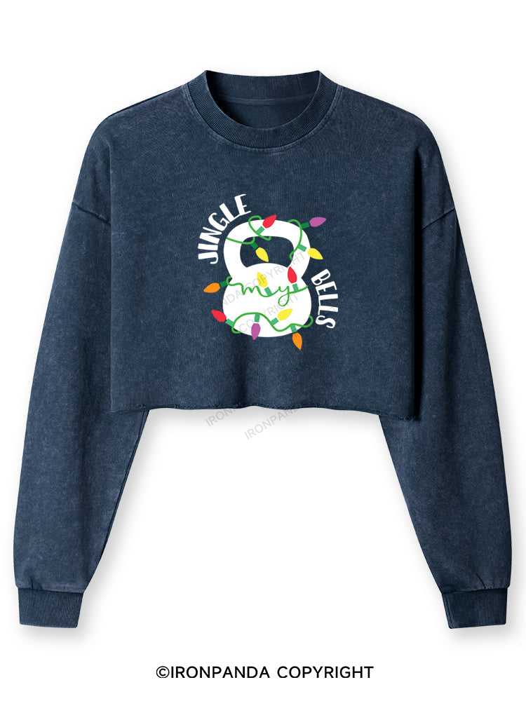 JINGLE MY BELLS Washed Long-Sleeve Crop Top