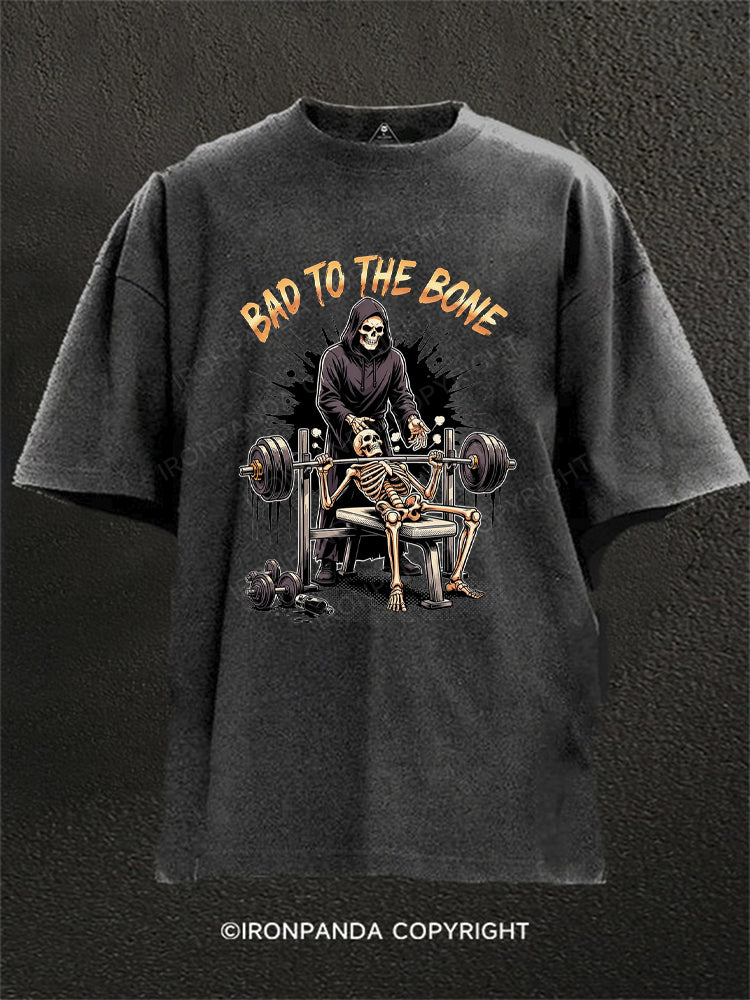 Bad to the Bone Washed Gym Shirt