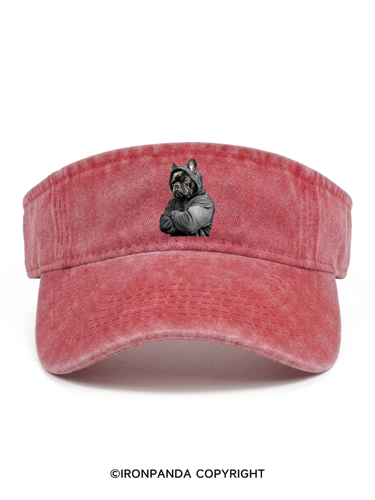 Muscular French bulldog Washed Sport Visor