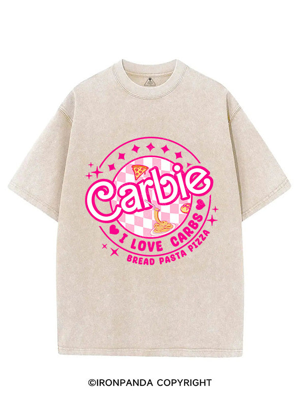 CARBIE I LOVE CARBS BREAD PASTA PIZZA VINTAGE GYM SHIRT