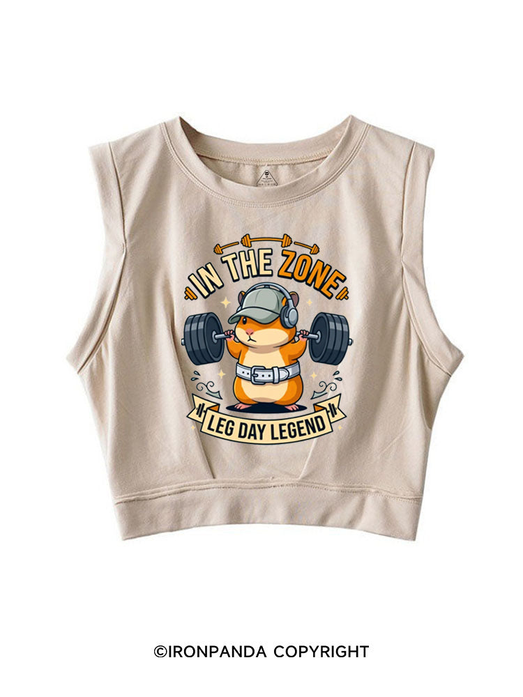 IN THE ZONE LEG DAY LEGEND HAMSTER SLEEVELESS CROP TOPS