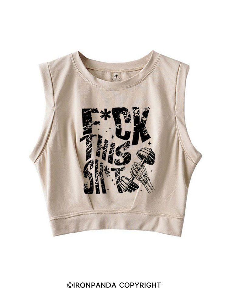 FUCK THIS SHIT GYM SKELETON SLEEVELESS CROP TOPS