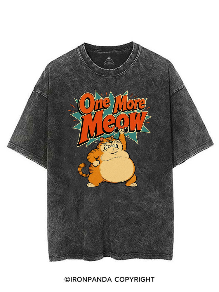 ONE MORE MEOW STRONG FAT CAT VINTAGE GYM SHIRT
