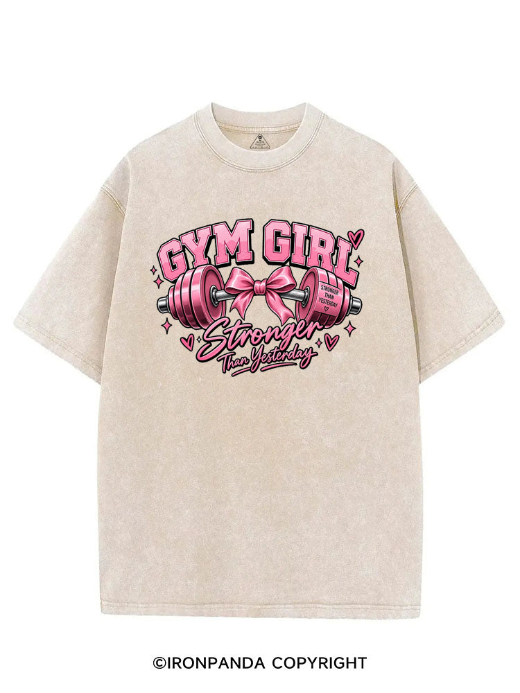 GYM GIRL STRONGER THAN YESTERDAY VINTAGE GYM SHIRT