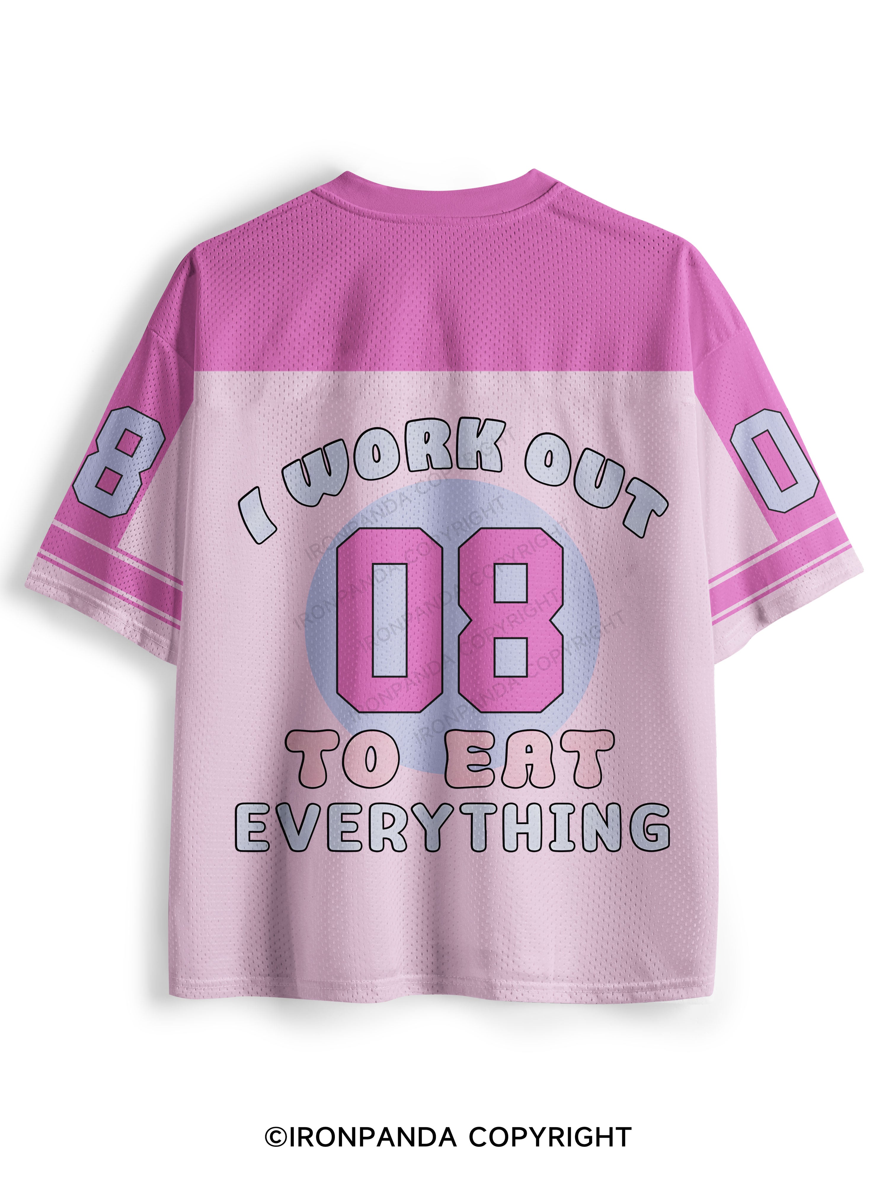 I WORK OUT TO EAT EVERYTHING CUTE CAT Mesh Jersey