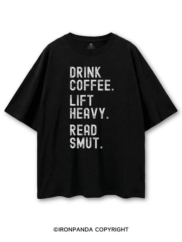 DRINK COFFEE. LIFT HEAVY. READ SMUT COTTON PUMP COVER