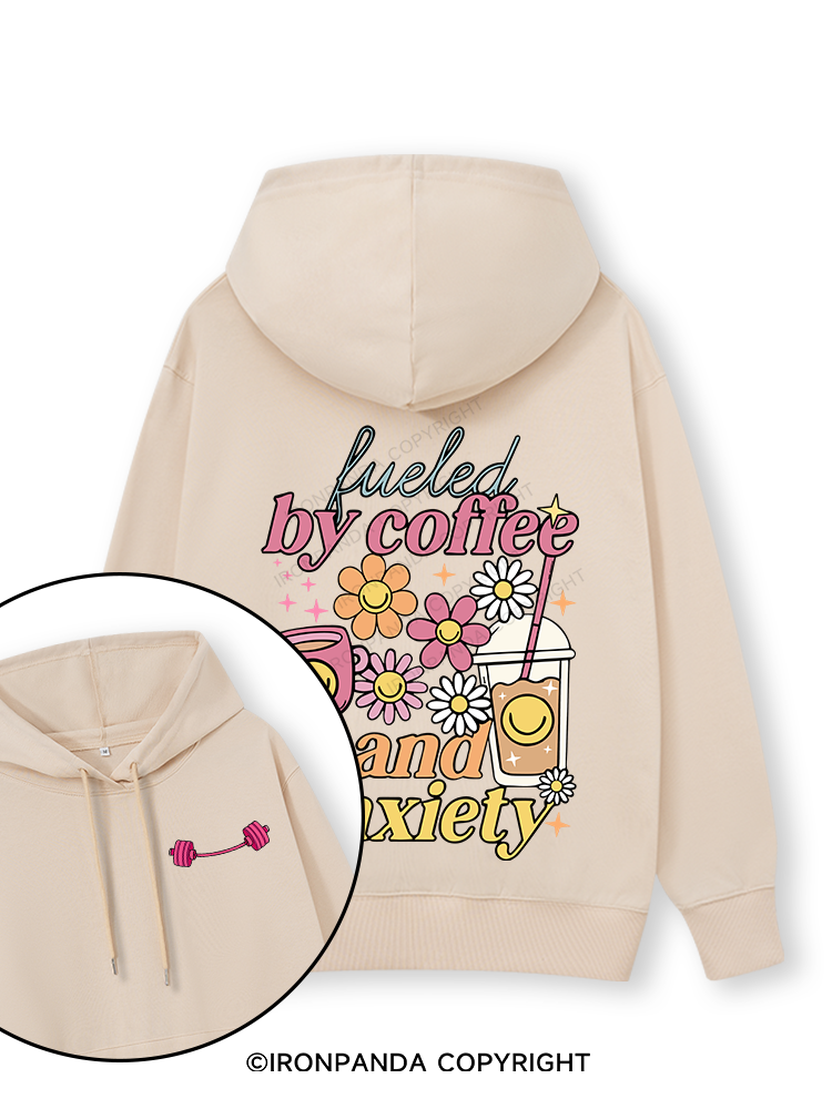 Fueled by Iced Coffee and Anxiety Double-Sided Printed Classic Gym Hoodie