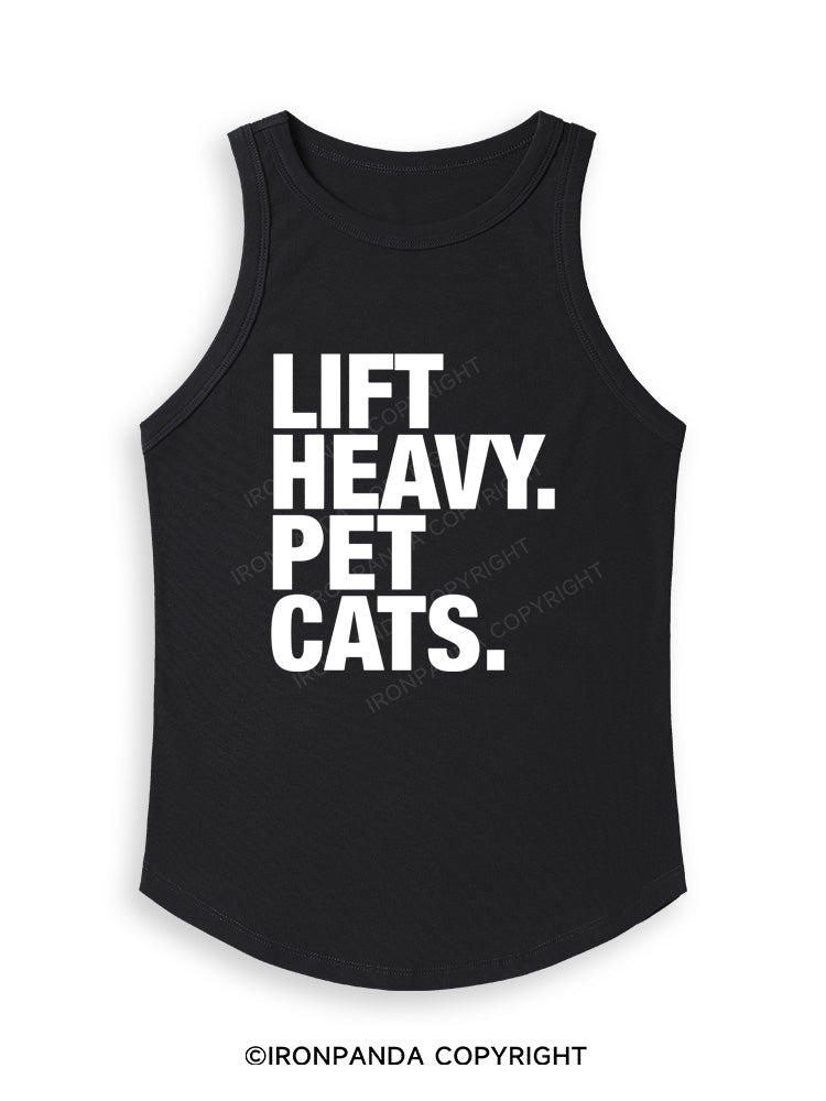 LIFT HEAVY PET CATS Fitted Tank Top
