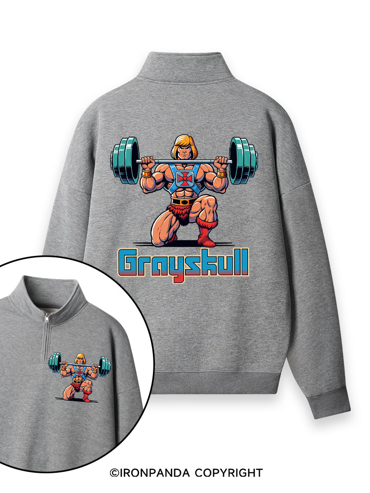 grayskull he man weightliting Double-Sided Printed Quarter-Zip Fleece Sweatshirt