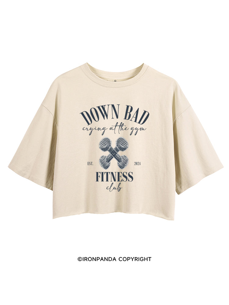 Down Bad Crying At The Gym Fitness Club CROP TOPS