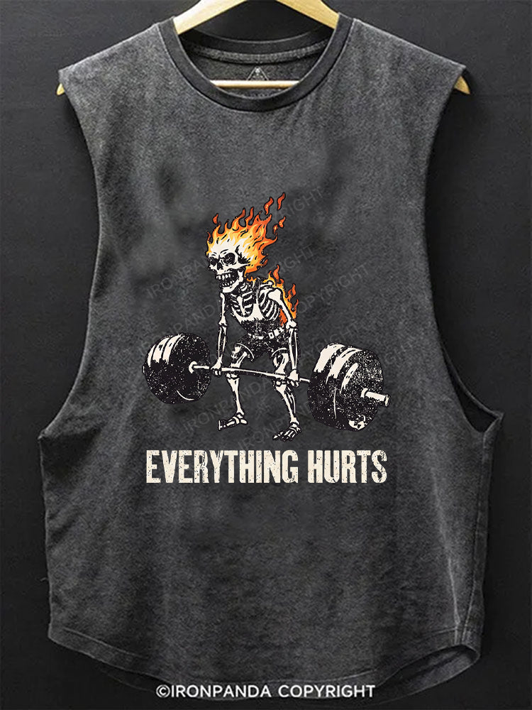 Everything Hurts Skeleton Scoop Bottom Cotton Tank