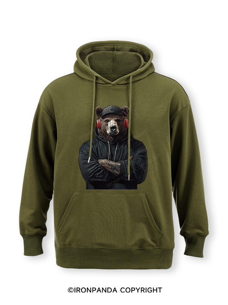 Bear with headphones Classic Gym Hoodie