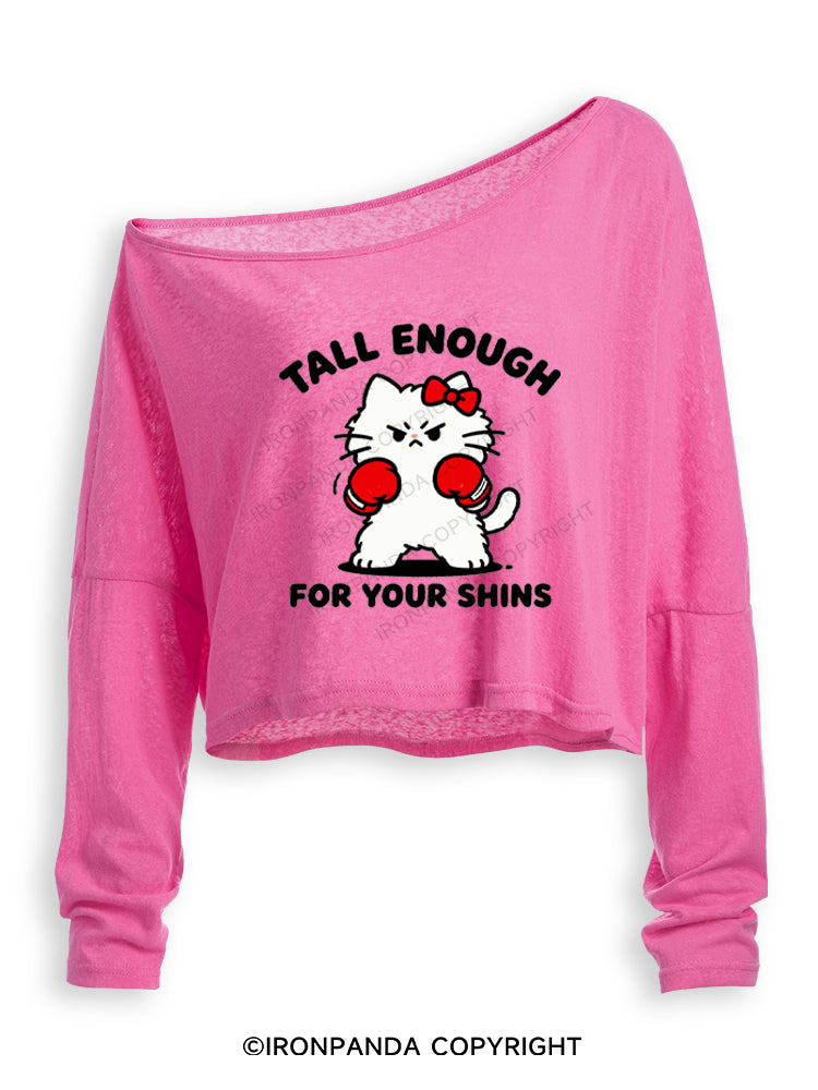 Tall Enough For Your Shins Off Shoulder Long Sleeve Crop Top