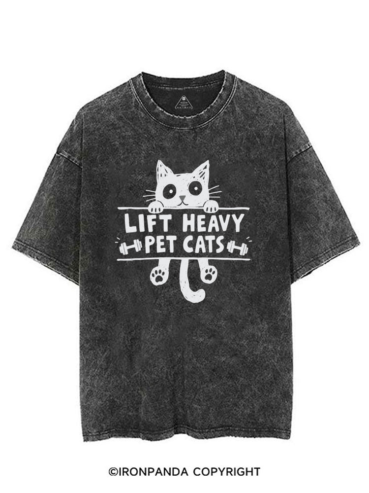 LIFT HEAVY PET CATS GYM KITTY VINTAGE GYM SHIRT