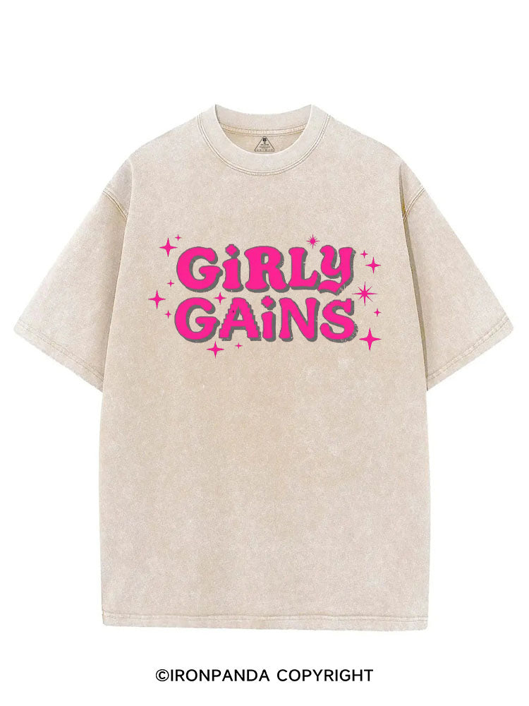 GIRLY GAINS STRONG GIRLS VINTAGE GYM SHIRT