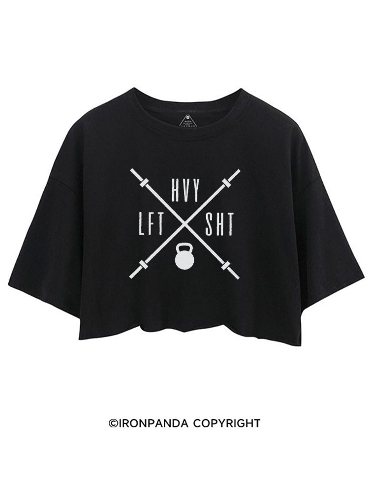 HVY LFT SHT FUNNY WEIGHTLIFTING CROP TOPS