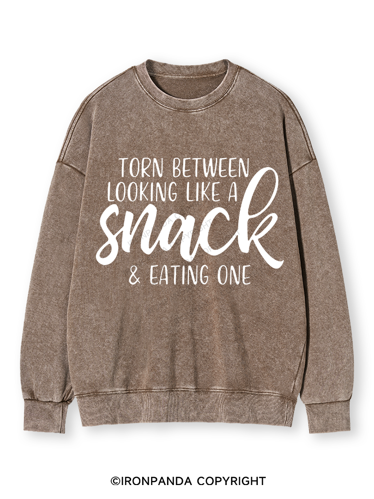 TORN BETWEEN A SNACK AND EAT ONE Washed Sweatshirt